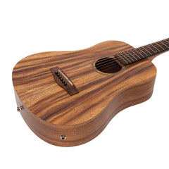 Martinez Acoustic-Electric Babe Traveller Guitar with Built-In Tuner (Rosewood)