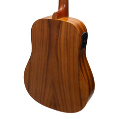 Martinez Acoustic-Electric Middy Traveller Guitar with Built-In Tuner (Koa)