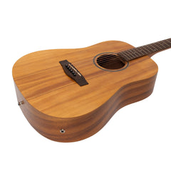 Martinez Acoustic-Electric Middy Traveller Guitar with Built-In Tuner (Koa)