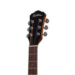 Martinez Acoustic-Electric Middy Traveller Guitar with Built-In Tuner (Koa)
