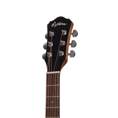 Martinez Acoustic-Electric Middy Traveller Guitar with Built-In Tuner (Mahogany)