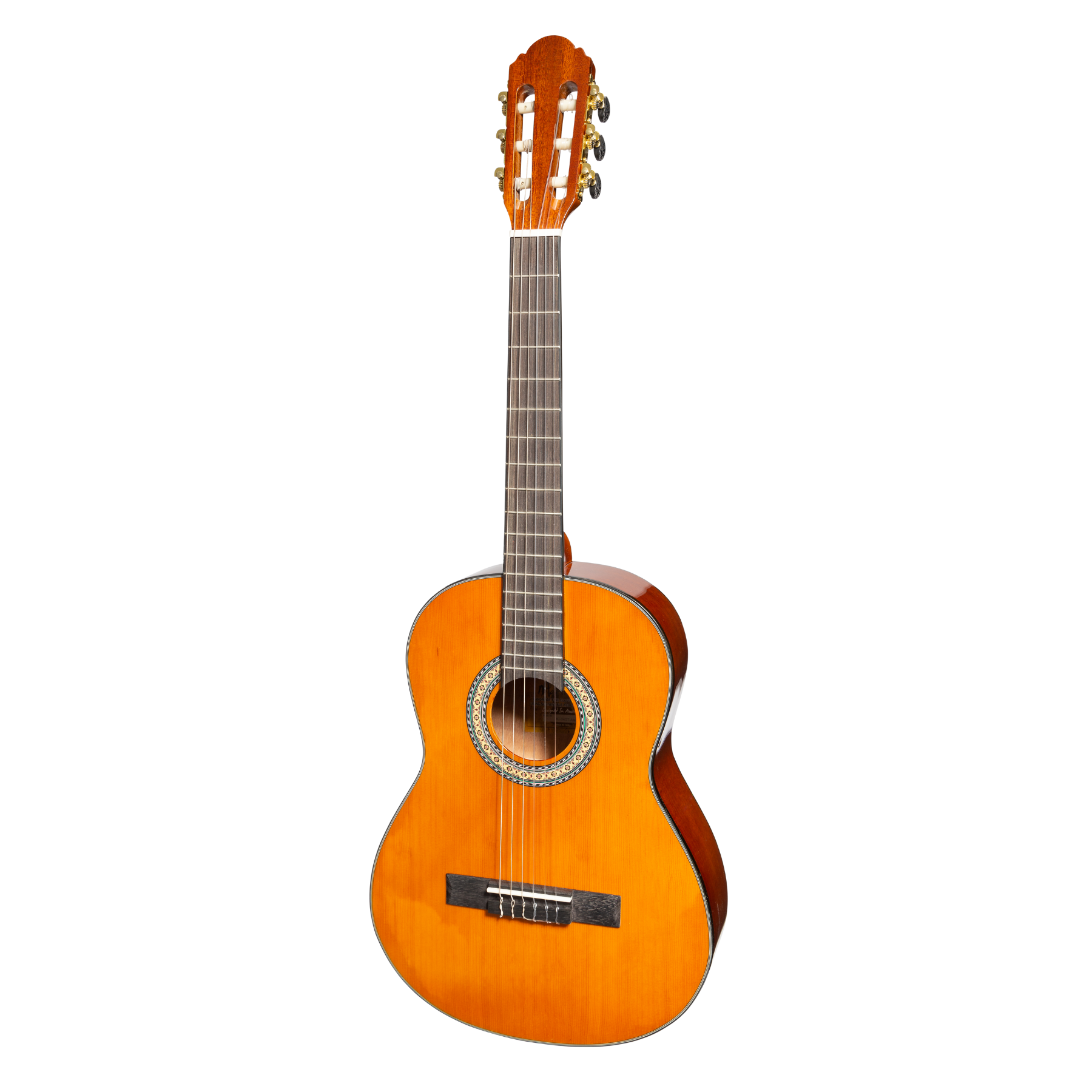 Martinez G-Series 3/4 Size Electric Classical Guitar with Tuner (Amber-Gloss)-MC-34GT-AMB