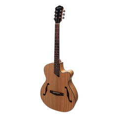 Martinez Jazz Hybrid Acoustic Small Body Cutaway Guitar (Mindi-Wood)-MJH-3C-MWD