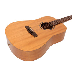 Martinez Left Handed Acoustic Middy Traveller Guitar (Mahogany)