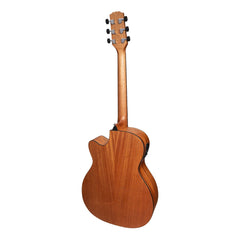 Martinez 'Natural Series' Solid Cedar Top Acoustic-Electric Small Body Cutaway Guitar (Open Pore)