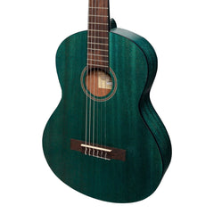 Martinez 'Slim Jim' 3/4 Size Student Classical Guitar with Built In Tuner (Teal Green)