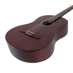 Martinez 'Slim Jim' Full Size Student Classical Guitar with Built In Tuner (Red)