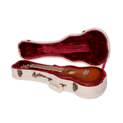 Martinez 'Southern Belle' Deluxe Shaped Concert Ukulele Hard Case (Ivory)