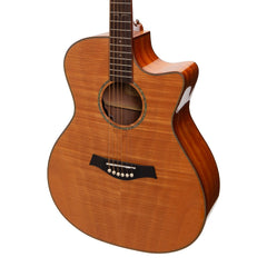Ranch Flame Maple Top Acoustic Small-Body Cutaway Guitar (Natural Gloss)