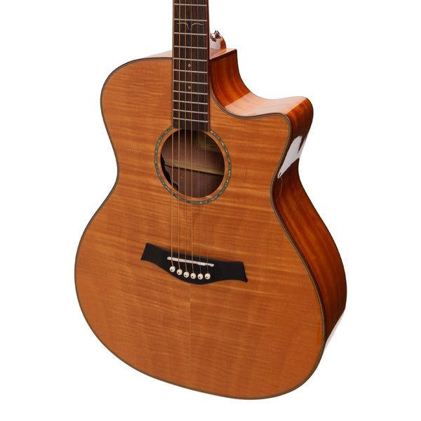 Ranch Flame Maple Top Acoustic Small-Body Cutaway Guitar (Natural Gloss)