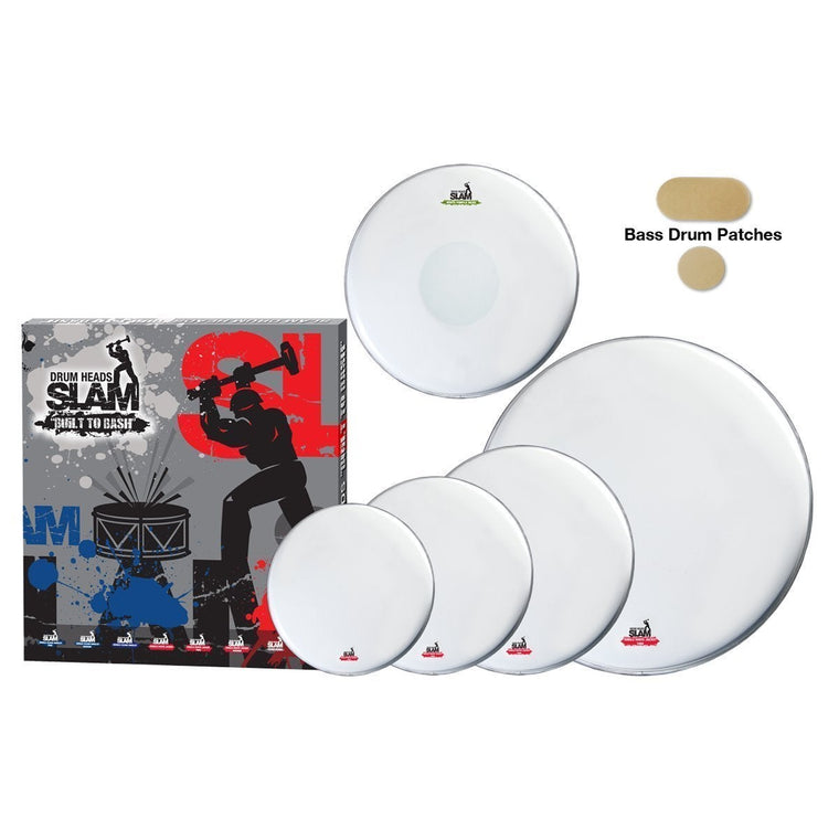 Slam Single Ply Smooth Coated Thin Weight Drum Head Pack (12