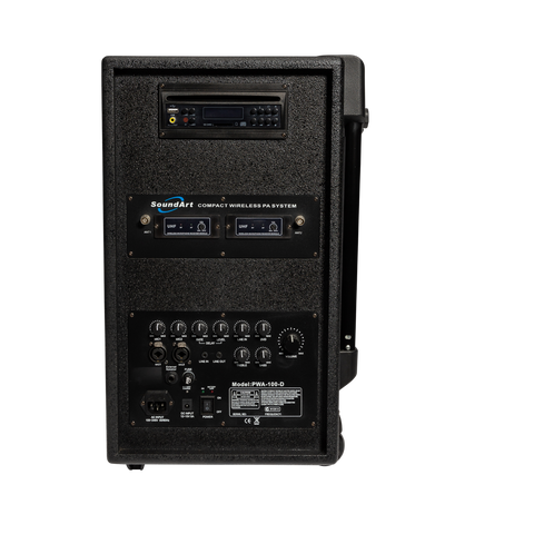 SoundArt 100 Watt Rechargeable Wireless PA System with DVD Player