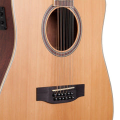 Timberidge '4 Series' 12-String Cedar Solid Top Acoustic-Electric Dreadnought Cutaway Guitar (Natural Satin)