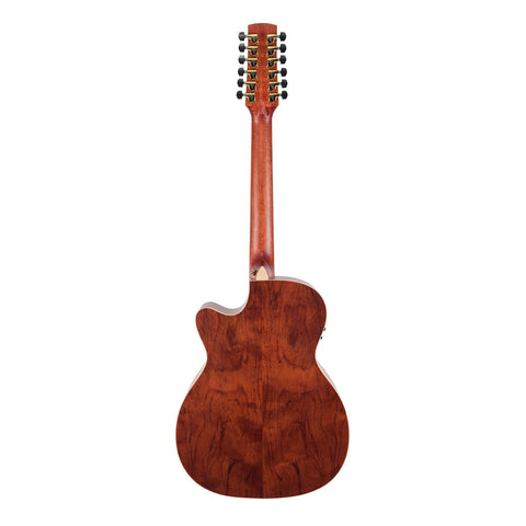 Timberidge '4 Series' 12-String Cedar Solid Top Acoustic-Electric Small Body Cutaway Guitar (Natural Satin)