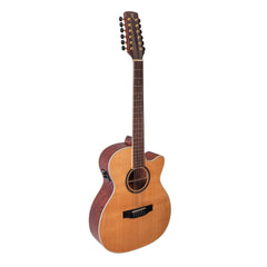 Timberidge '4 Series' 12-String Cedar Solid Top Acoustic-Electric Small Body Cutaway Guitar (Natural Satin)