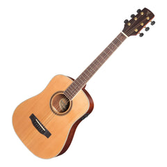 Timberidge '4 Series' Left Handed Cedar Solid Top Acoustic-Electric Traveller Mini Guitar (Natural Satin)