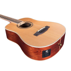 Timberidge '4 Series' Left Handed Cedar Solid Top Acoustic-Electric Traveller Mini Guitar (Natural Satin)